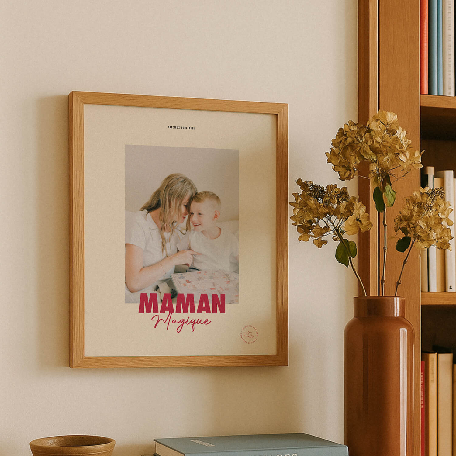 Ingelijste “Merci Maman” Poster