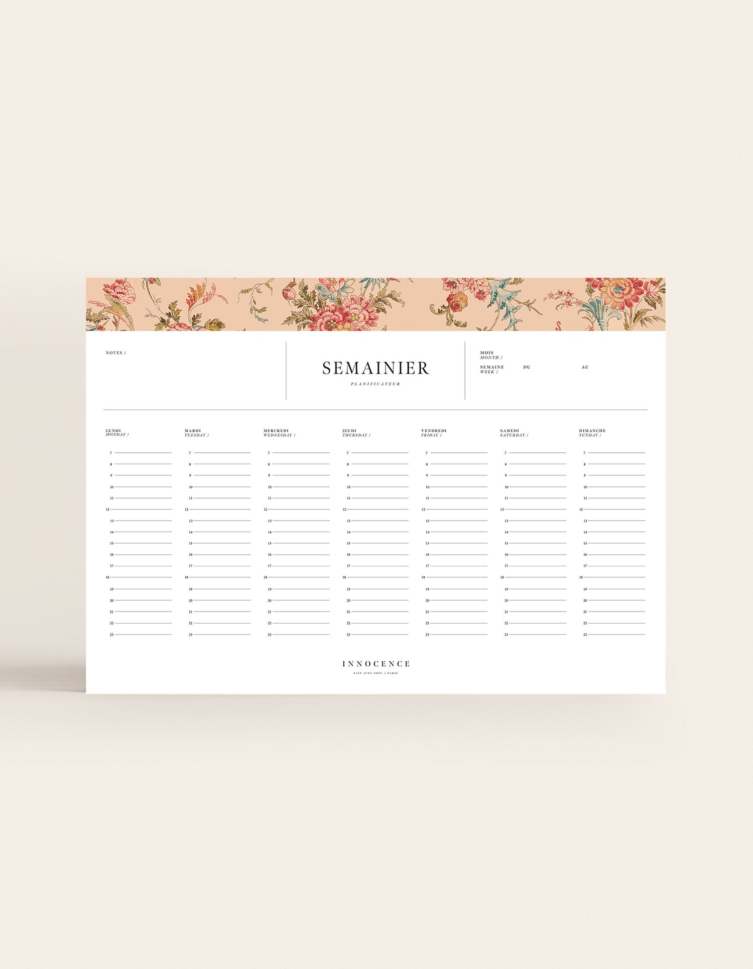 Weekly Planner Andalusian Flower