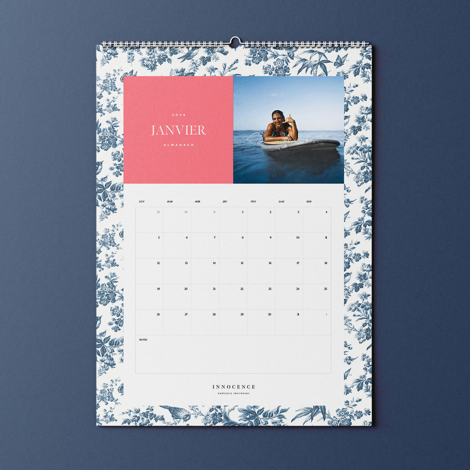 Calendario de fotos A3 floral 2026