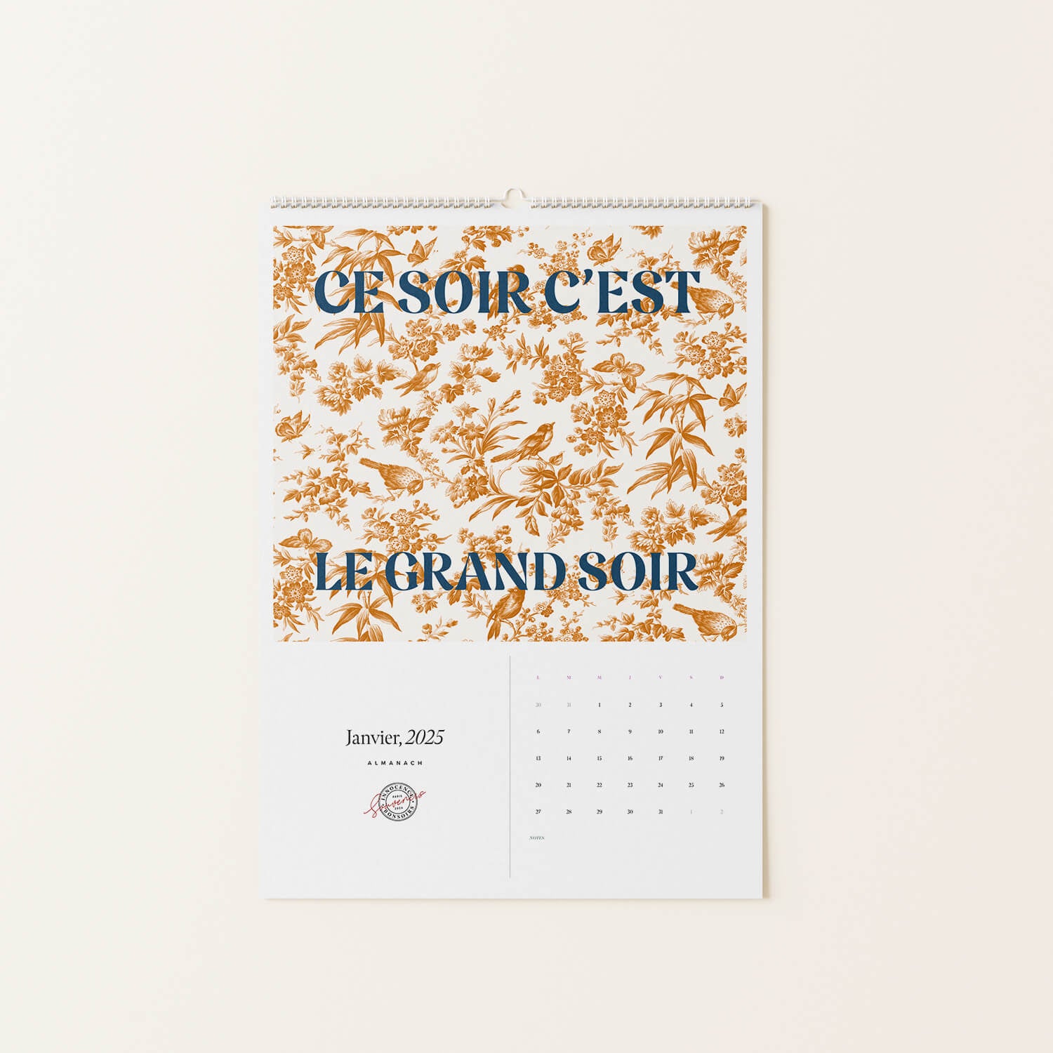 Calendrier A3 Bonsoirs x Innocence