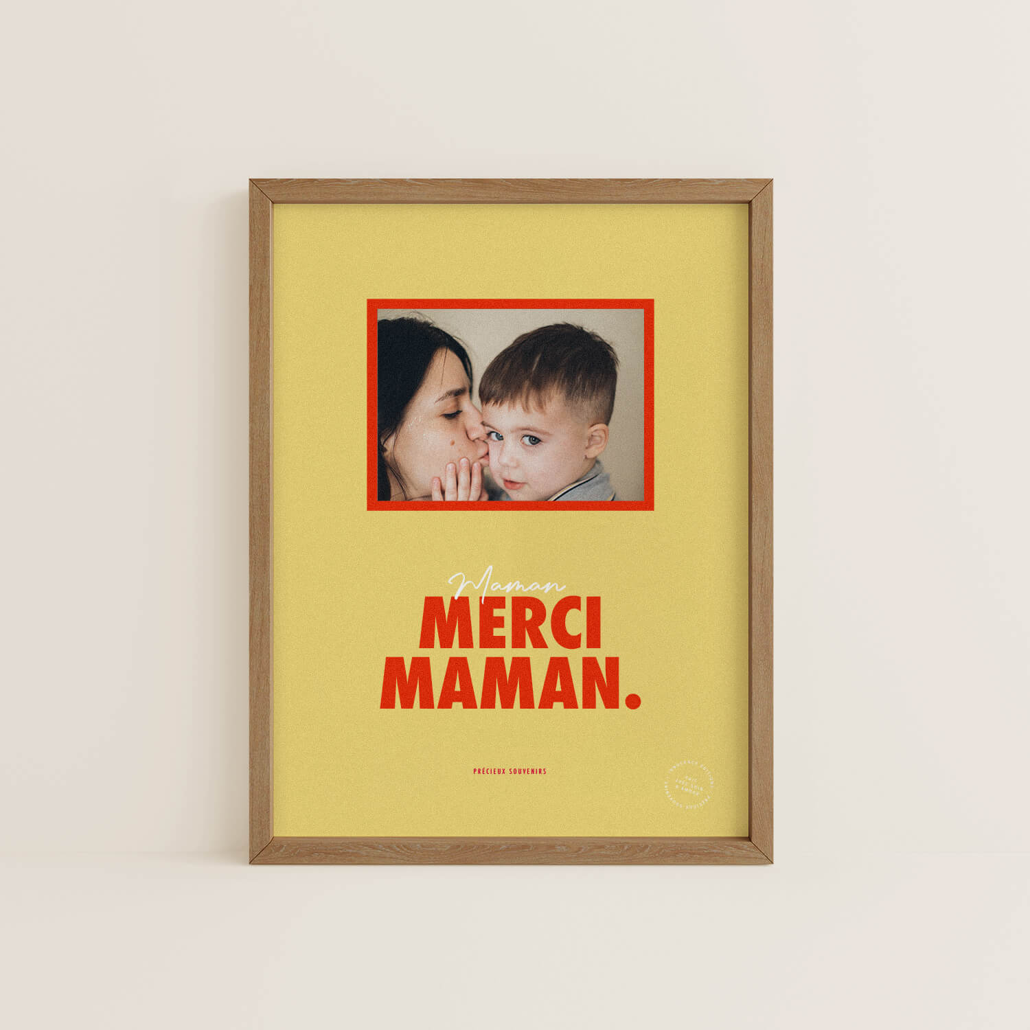 Póster enmarcado "Merci Maman"