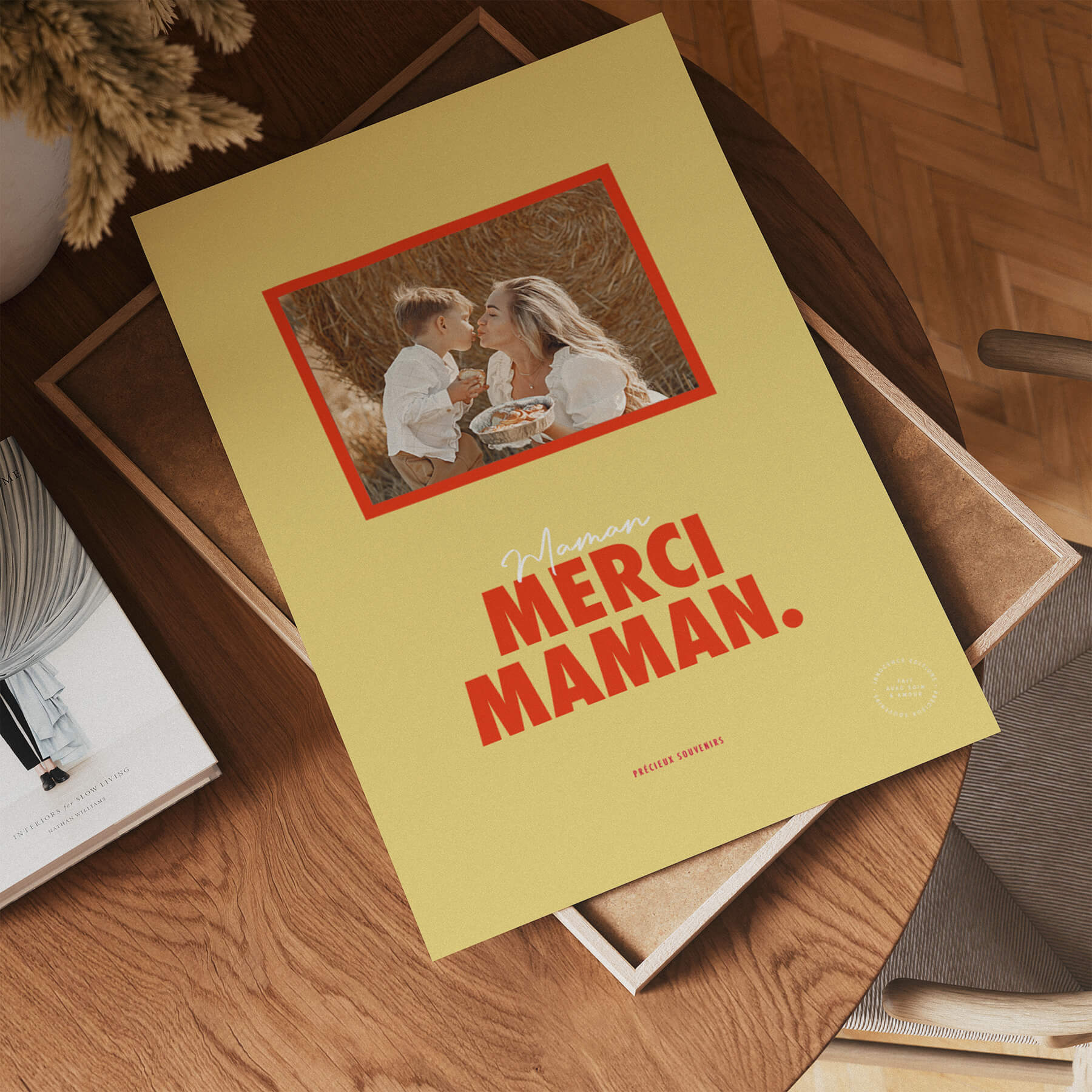 Ingelijste “Merci Maman” Poster