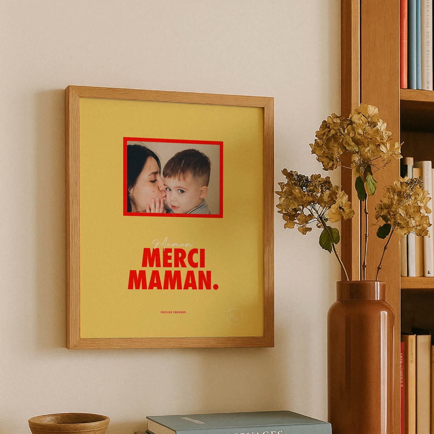 Póster enmarcado "Merci Maman"